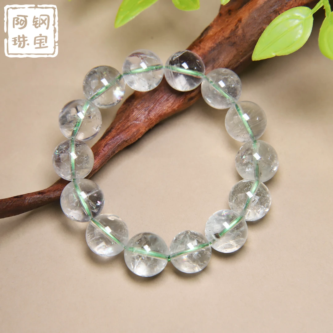 【表哥不在】天然绿水晶手串疗愈减压素圈手链-多样性发其一-LS101