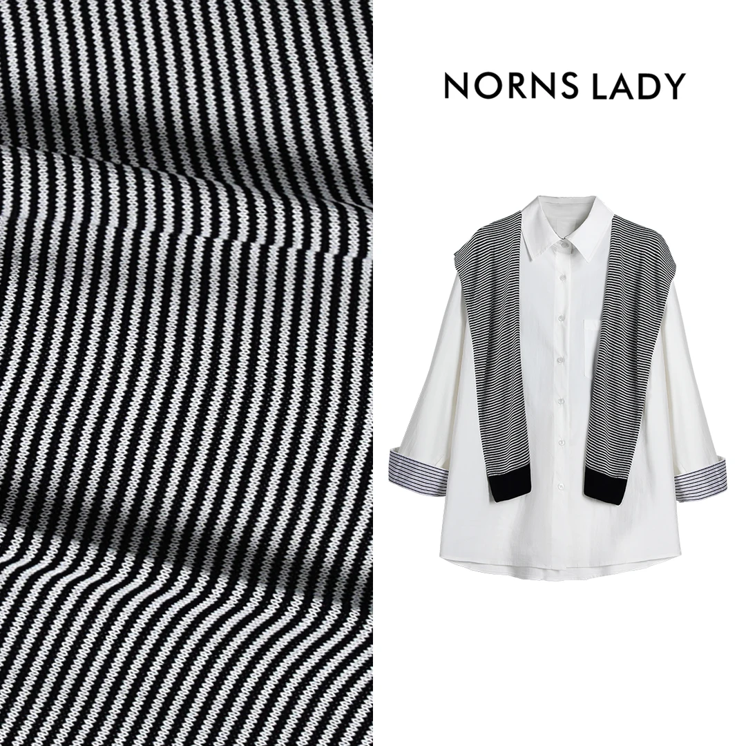 【诺恩】春夏新款经典百搭拼接衬衣  T25SF03137