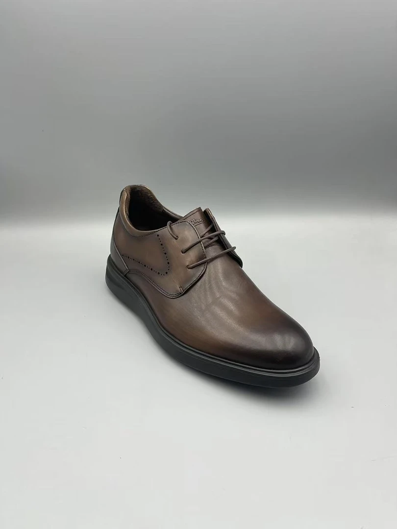 新款轻质厚底系带男士真皮鞋休闲鞋C593