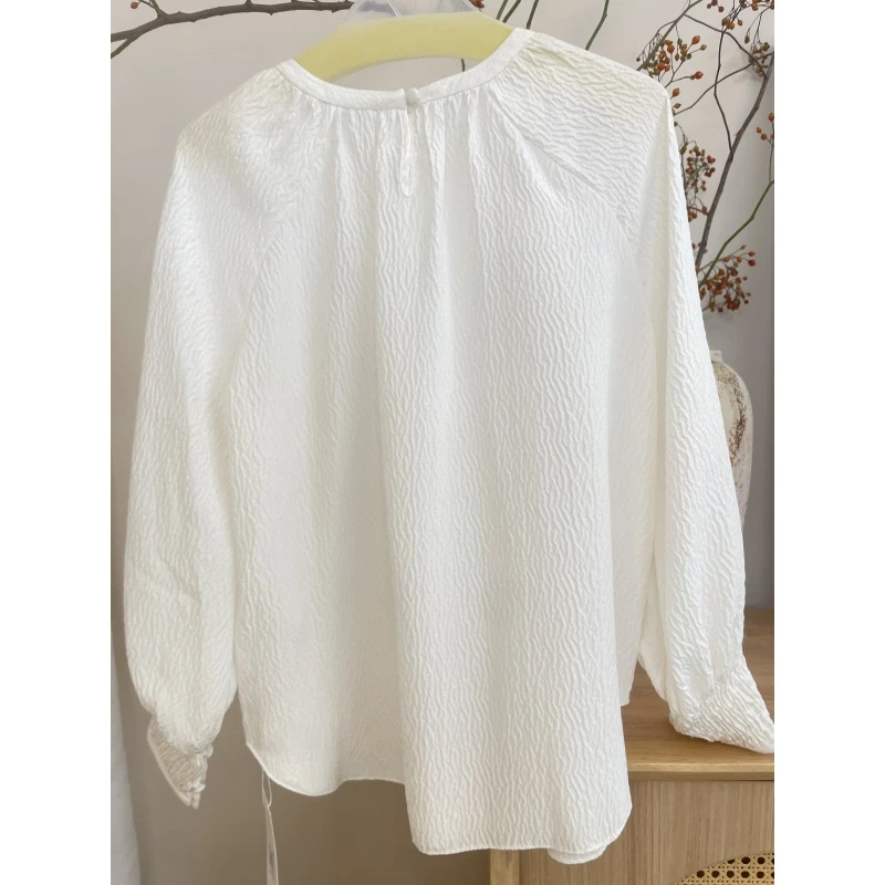 2025新款100%桑蚕丝白色体恤SD24167-1