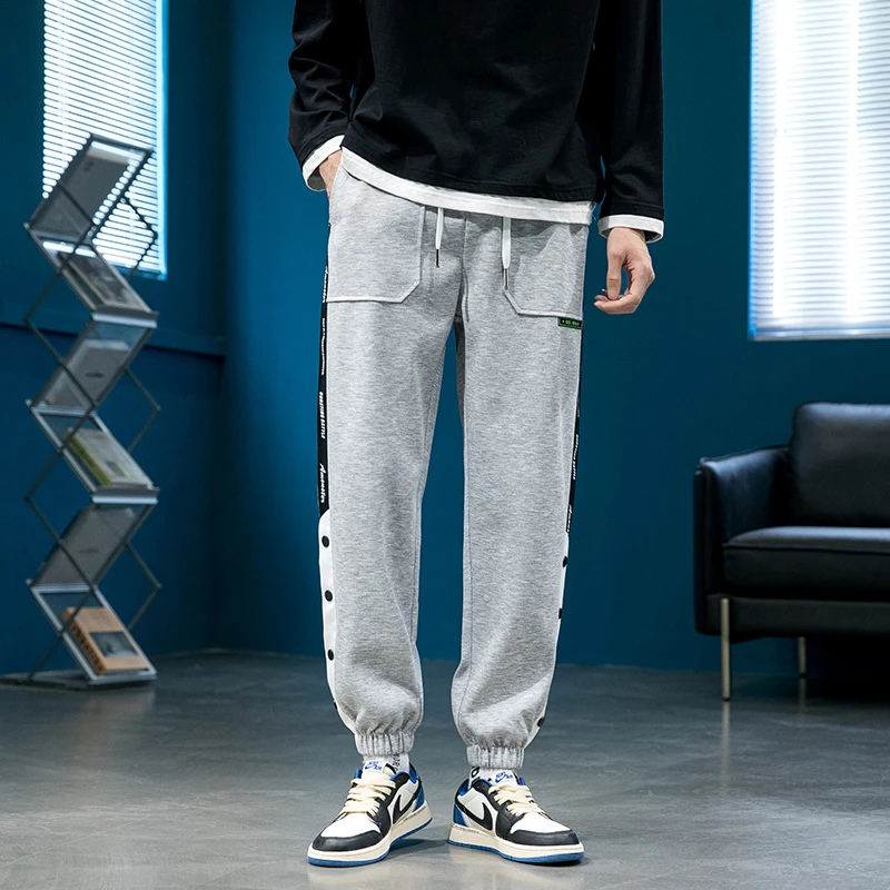 秋冬加绒加厚新款百搭卫裤潮流运动裤休闲裤抽绳束脚裤