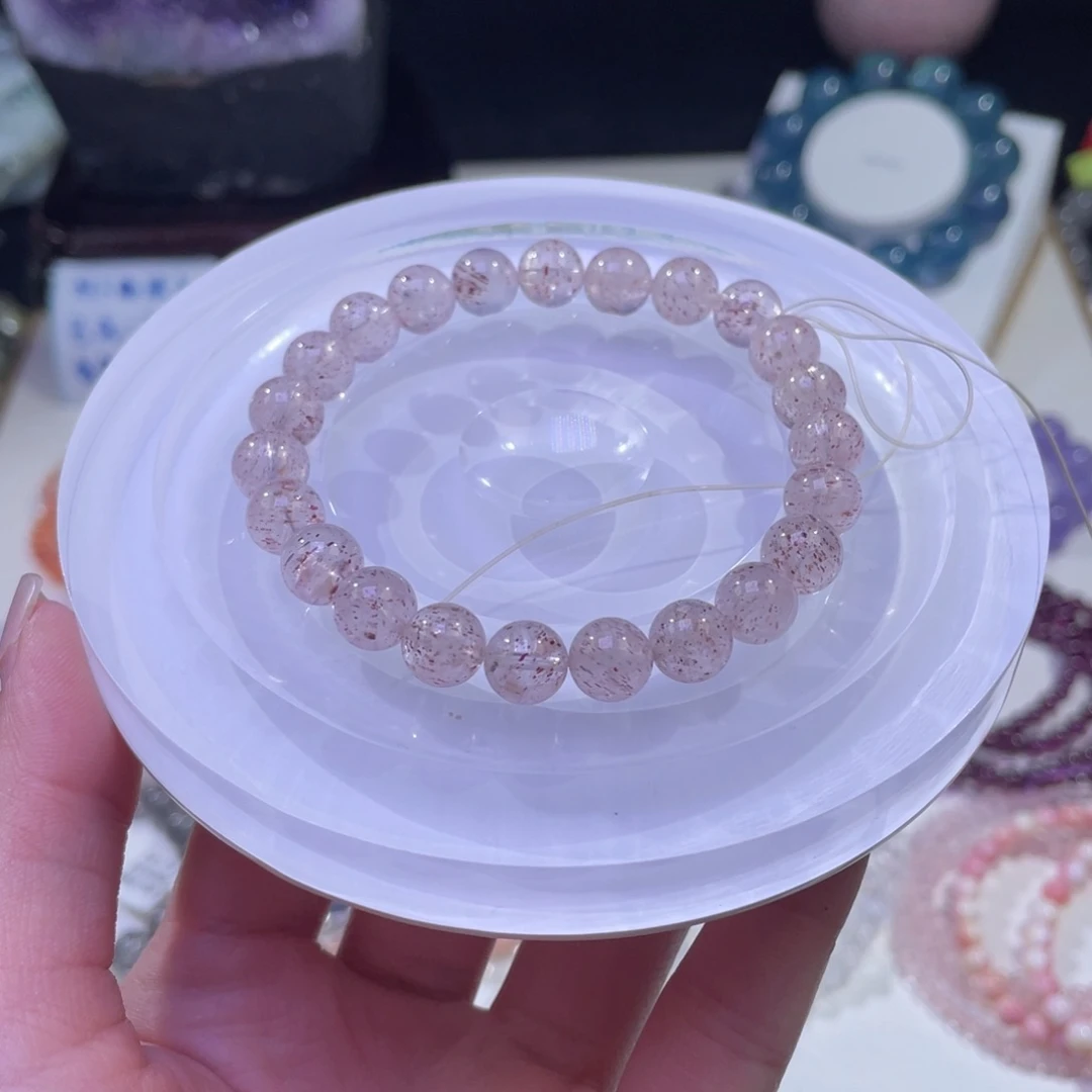 未镶嵌手链水晶白水体大花瓣草莓晶8+