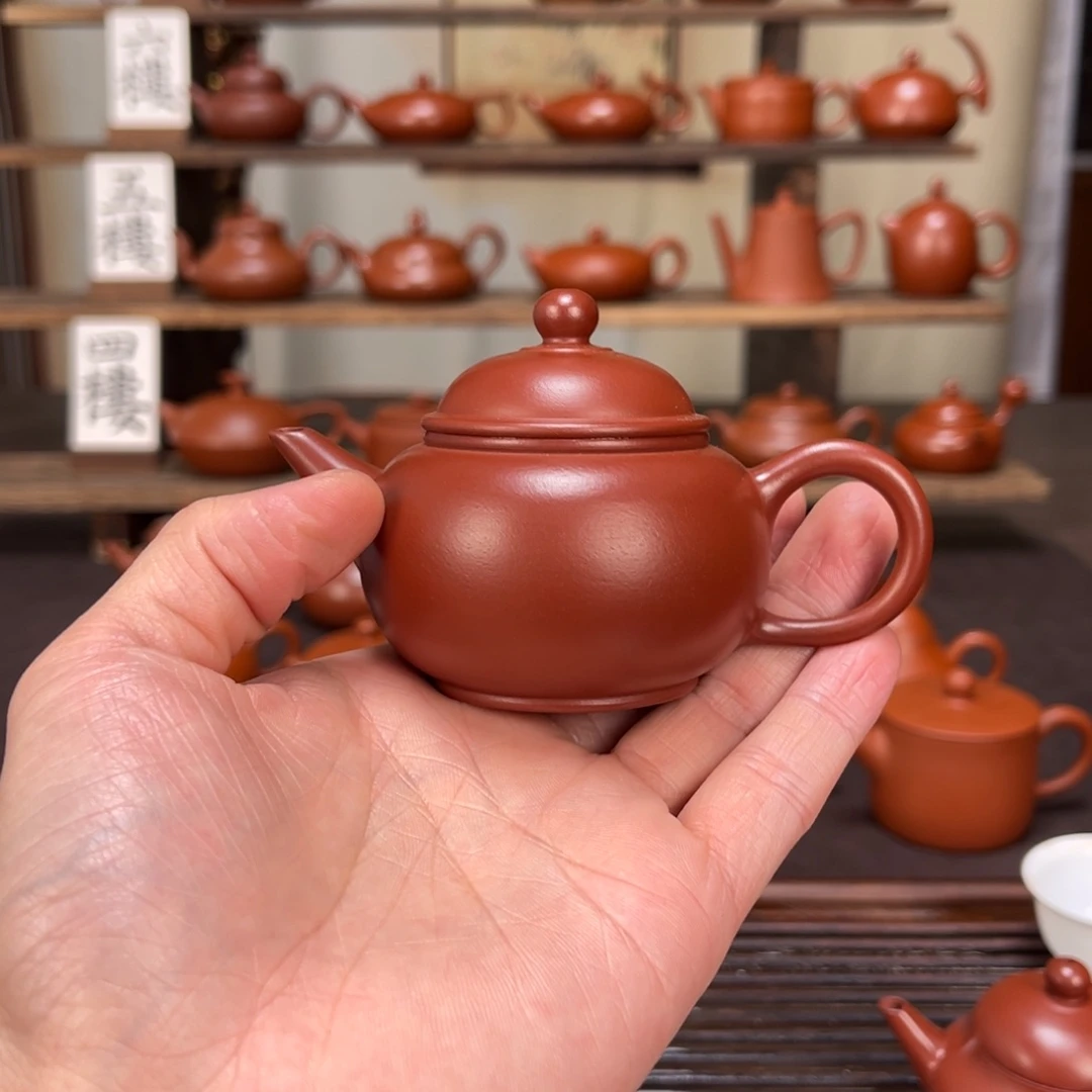 面***吃紫砂茶壶朱泥水平100cc