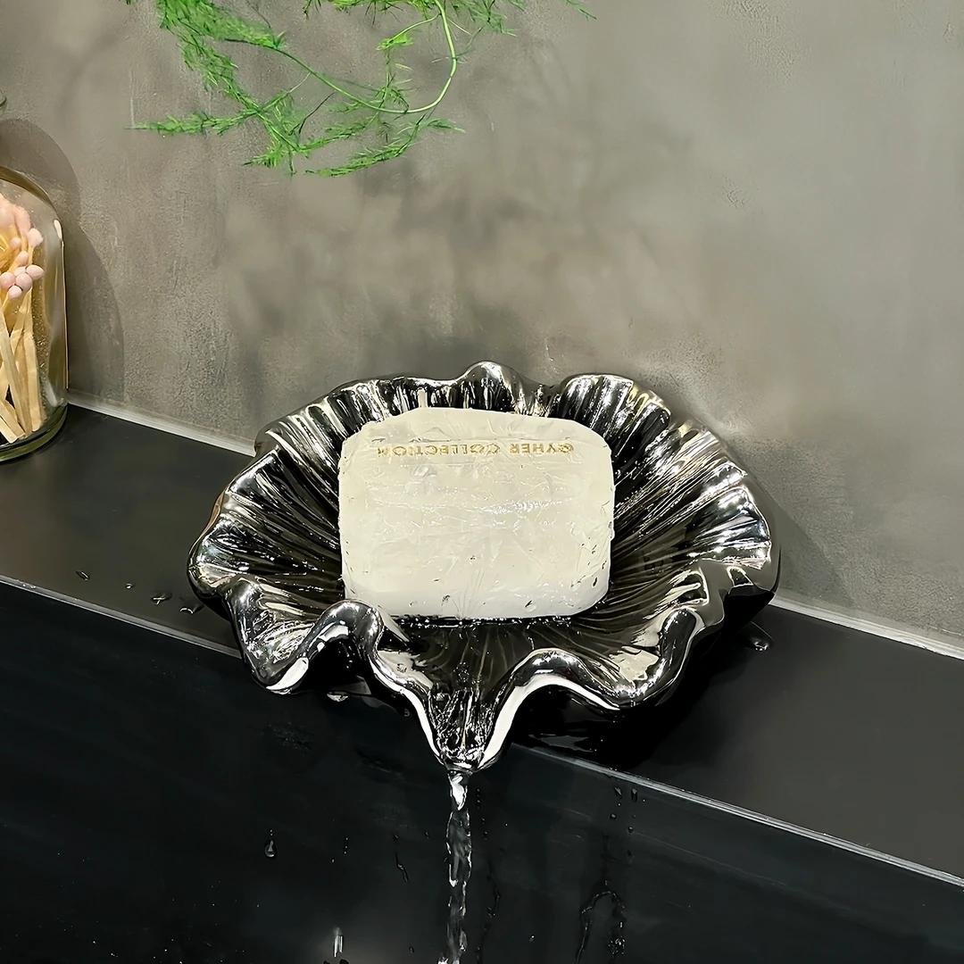 家用陶瓷肥皂盒结婚用品轻奢肥皂盒浴室通用大号肥皂盒沥水架皂盒