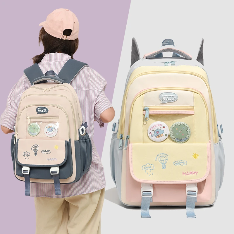 初中生书包女高颜值ins风大容量时尚校园休闲背包高中轻便双肩包