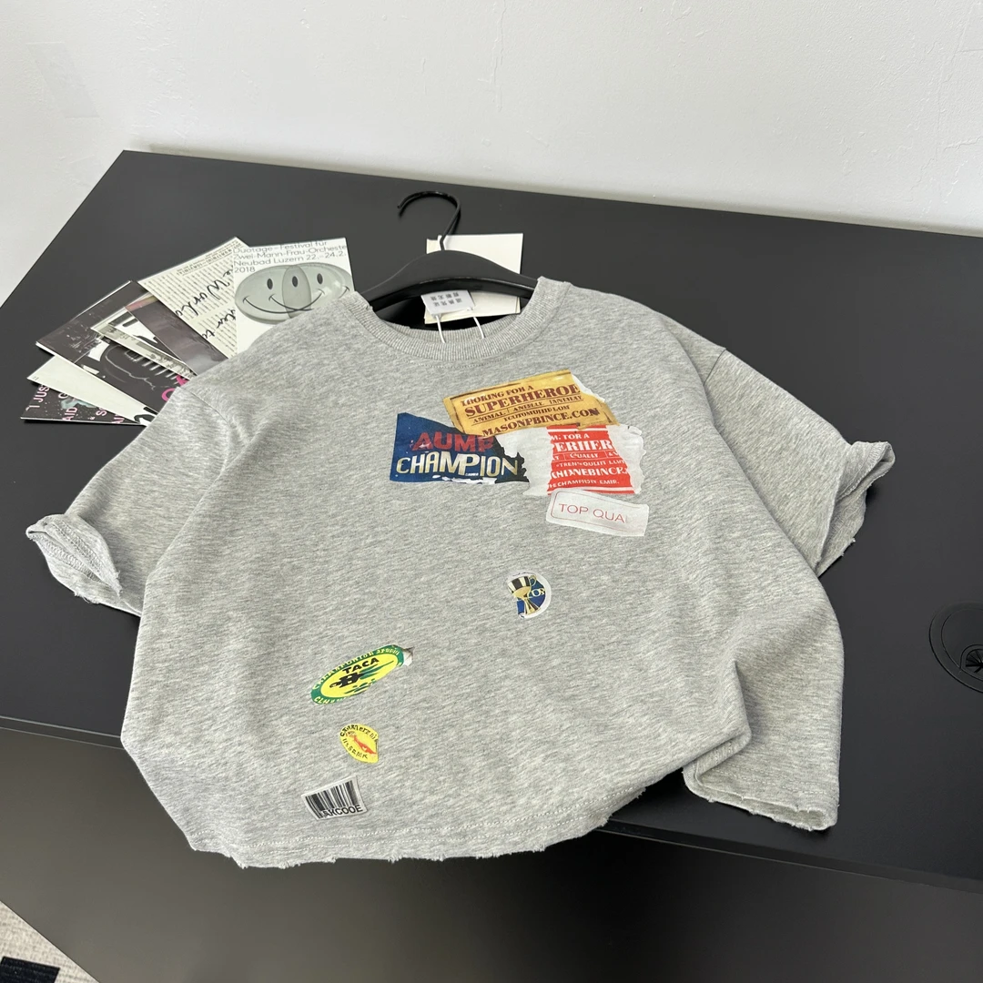 尚恩家【复古港风T】男童夏季潮酷纯棉T恤儿童休闲夏装痞帅短袖上衣