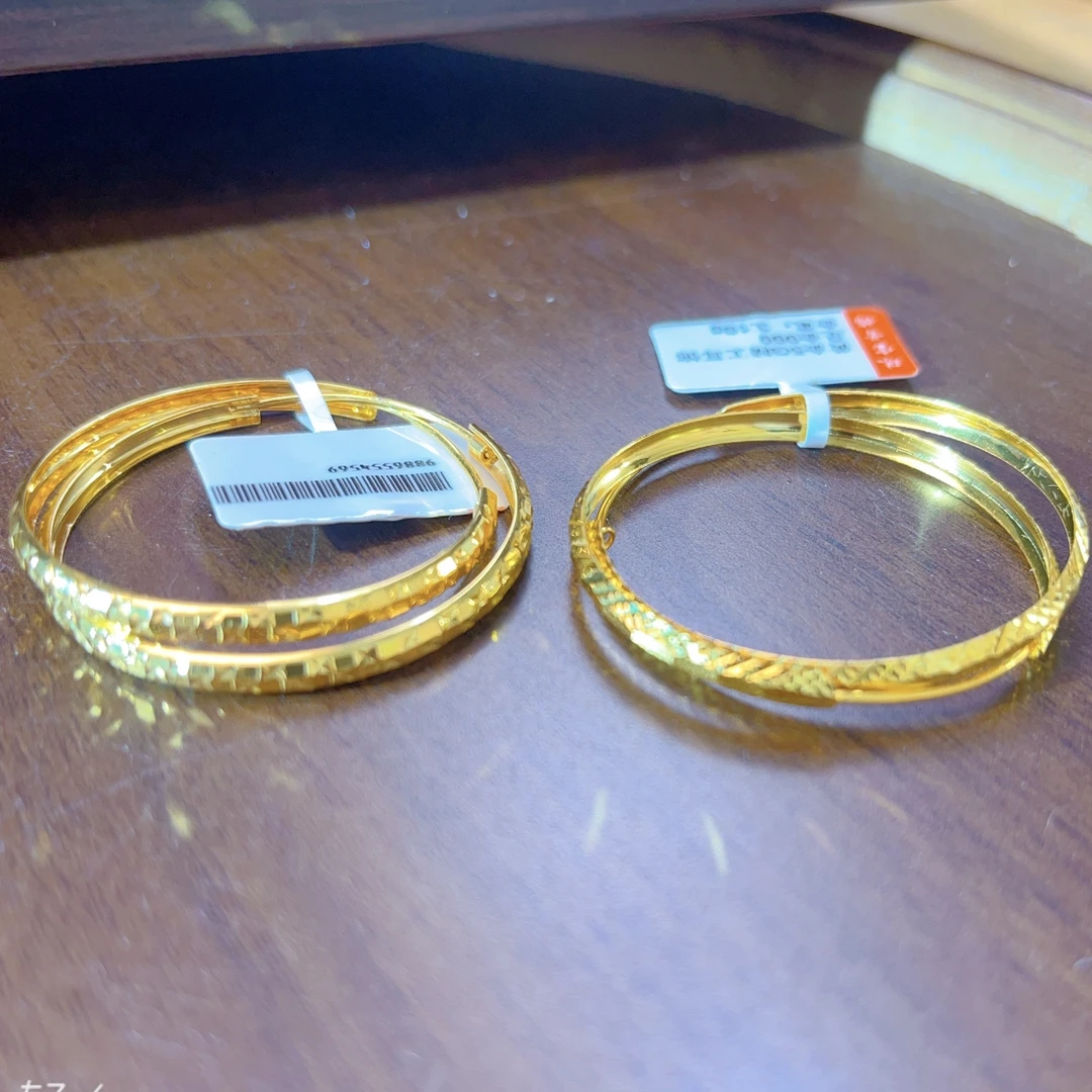 足金999时尚车花大圈圈黄金耳环合集精致美观适合佩戴