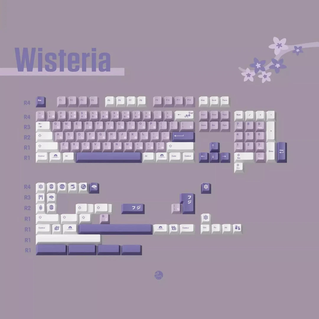 Cat keys "Wisteria" 紫藤主题 原厂高度 客制化适配机械磁轴键帽