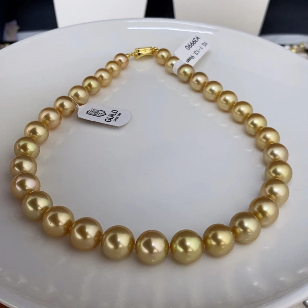 海水珍珠颈饰未镶嵌h***o南洋金项链10.1-13.9莫