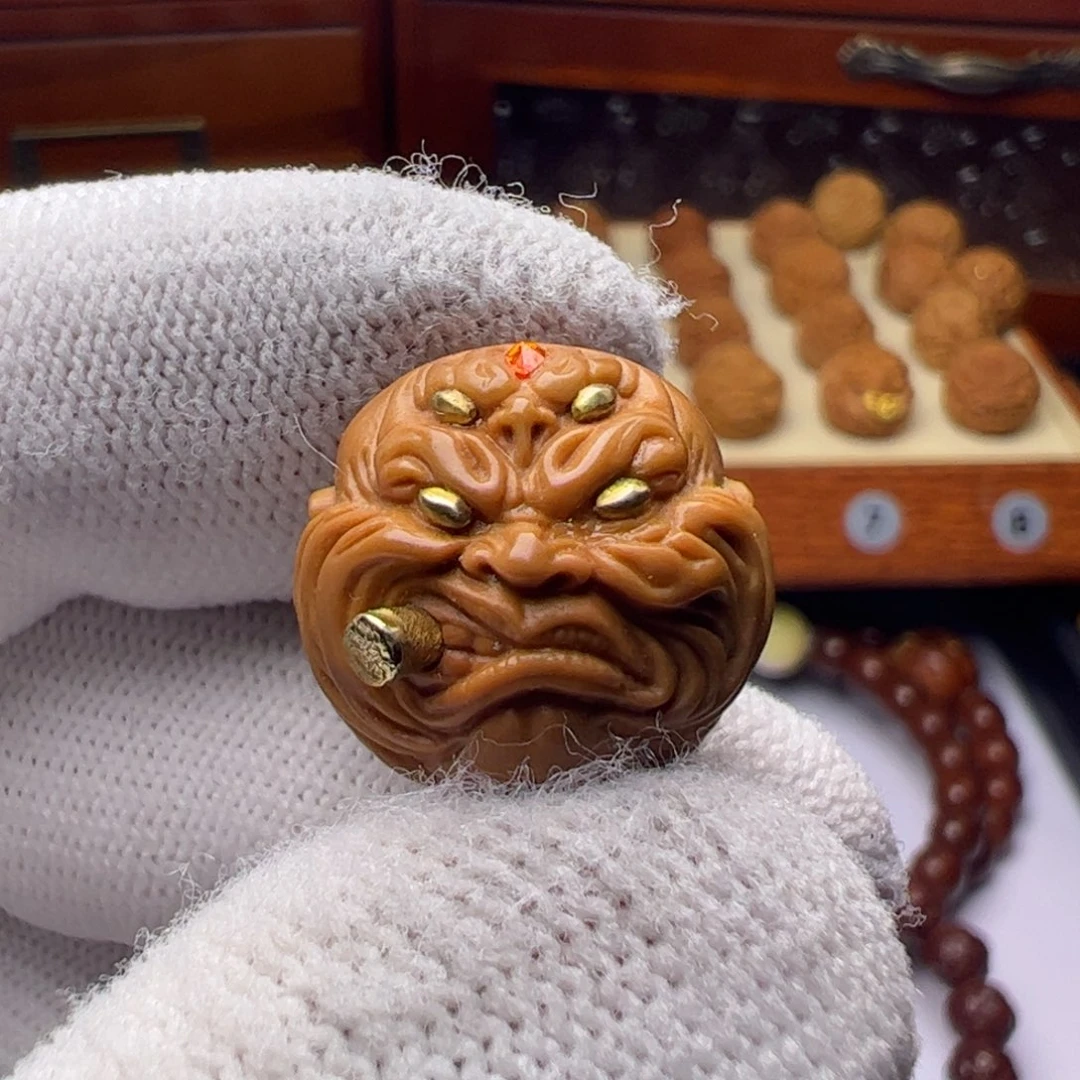 猴头核桃吊坠满镶嵌五目烟鬼18