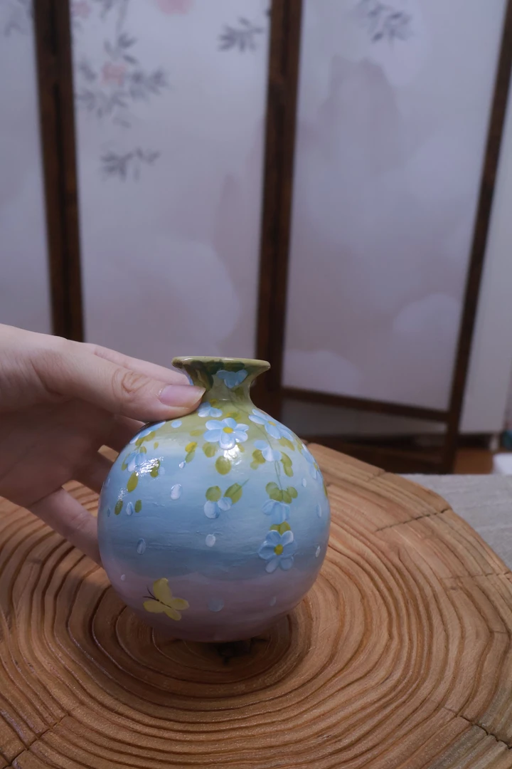 瓷闺蜜花器彩底蓝花素兮品牌