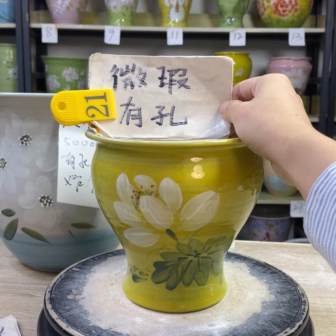 景德镇手工手绘陶瓷花盆