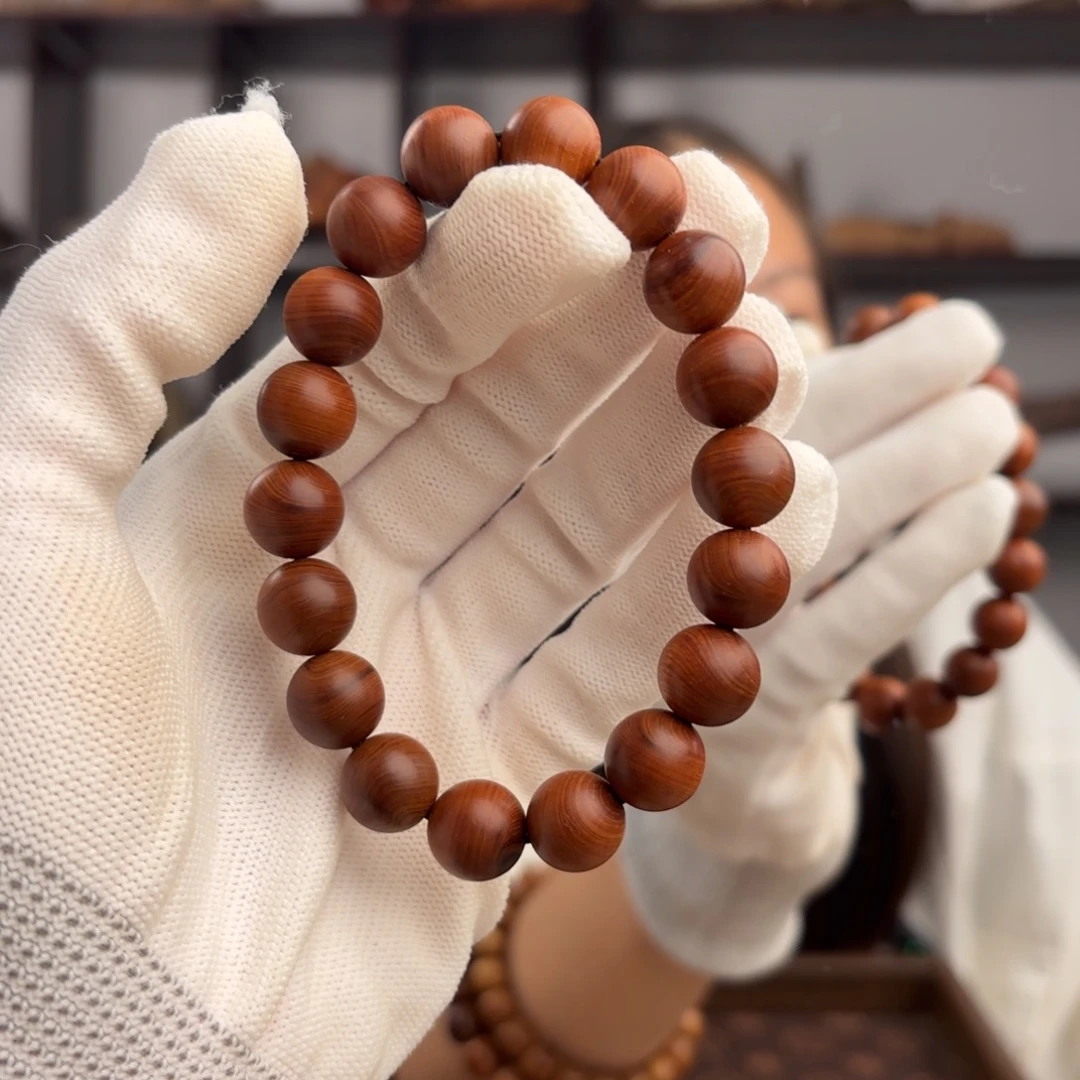 柏木（崖柏）手串/手链 奶甜香干黑乱纹1.2虫香碳化料13.7