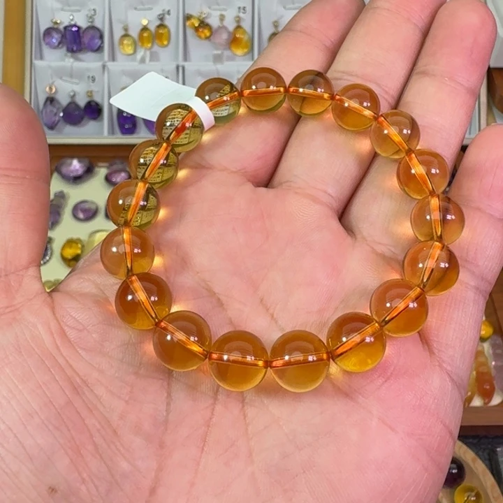 黄晶手串未镶嵌单圈