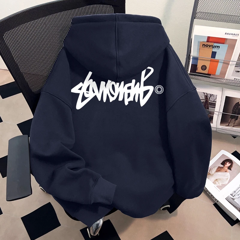 jtrt美式潮牌小众字母印花连帽卫衣男女秋冬街头百搭个性外套上衣