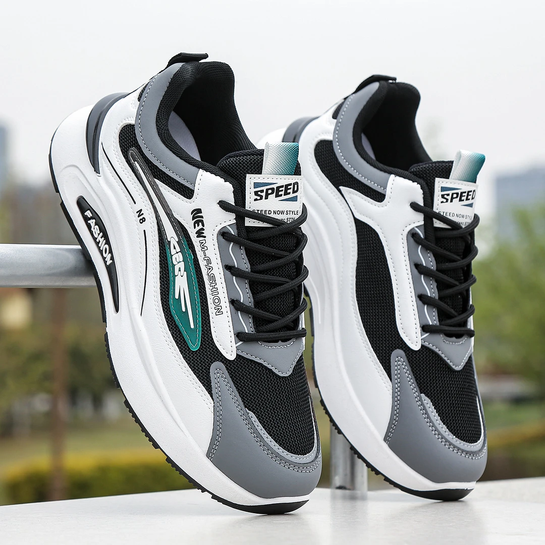 男秋冬季新款厚底老爹鞋网面运动鞋情侣款时尚板鞋