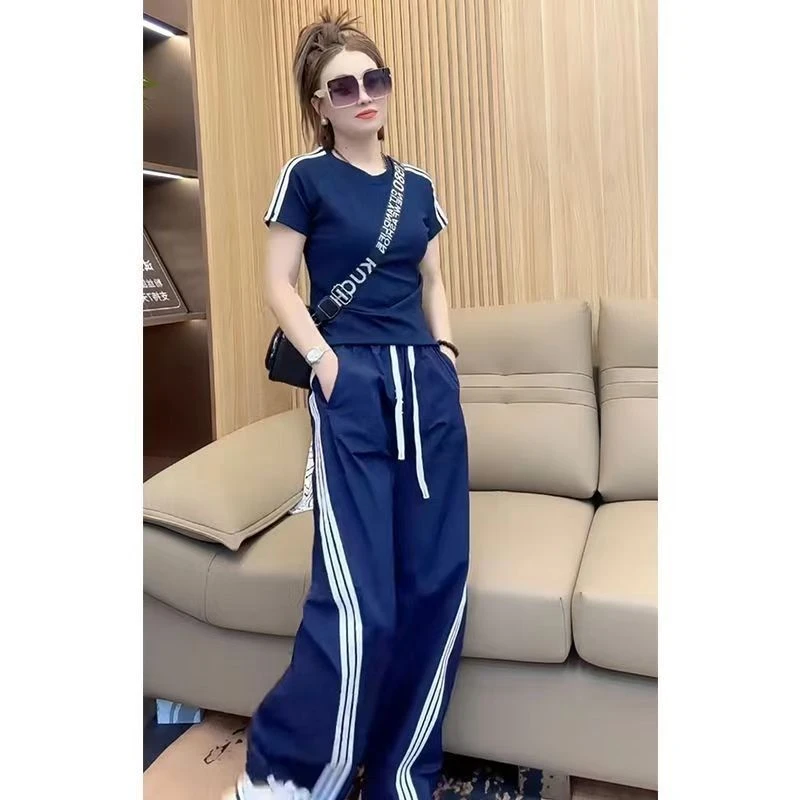 夏季新款时尚圆领短袖搭配松紧腰衣服抽绳两穿孕妈服装夏季高级