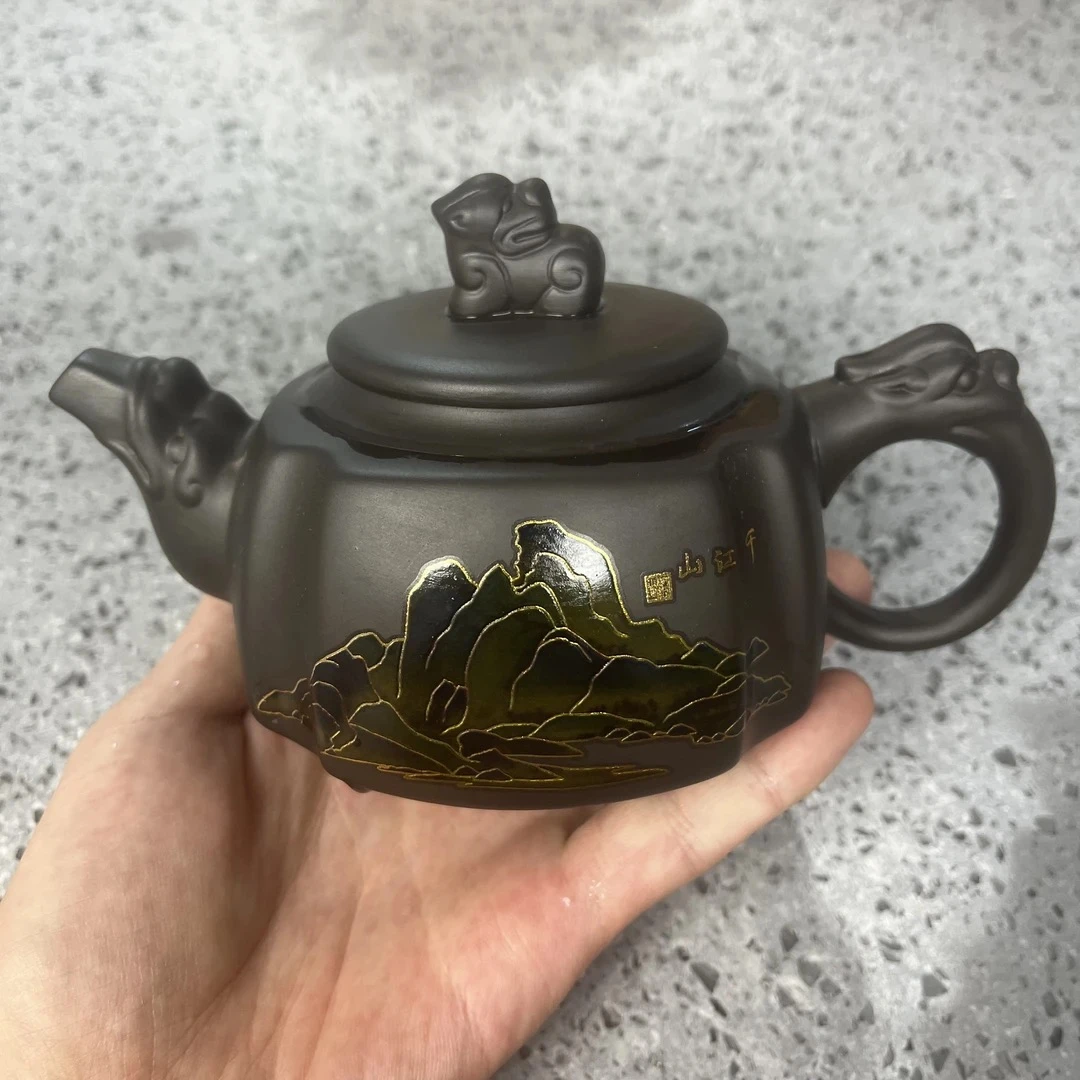 深井老紫泥千里江山茶具茶器D11