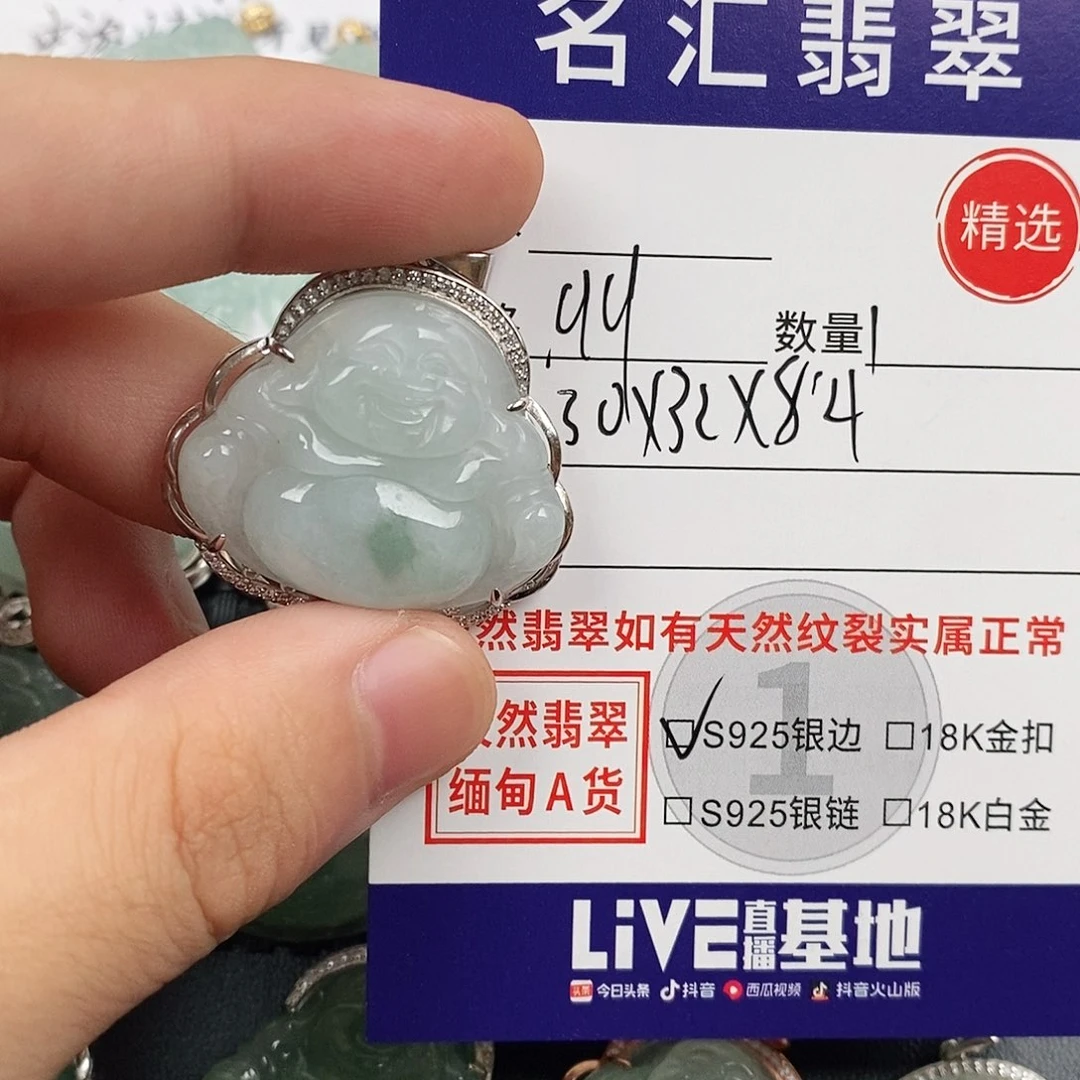 翡翠银S925镶嵌颈饰