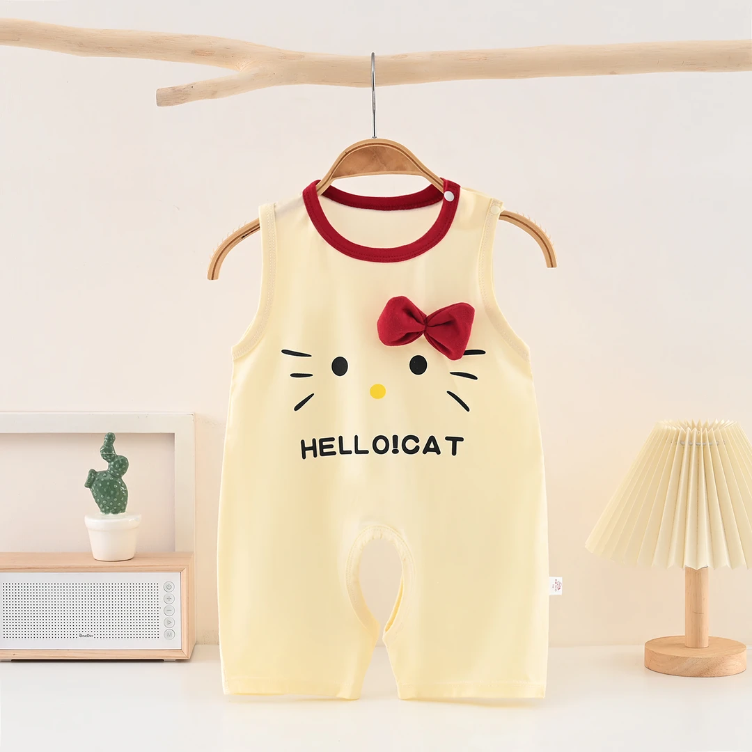 【新款捏捏乐】夏季薄款婴幼儿开档连体开裆爬服