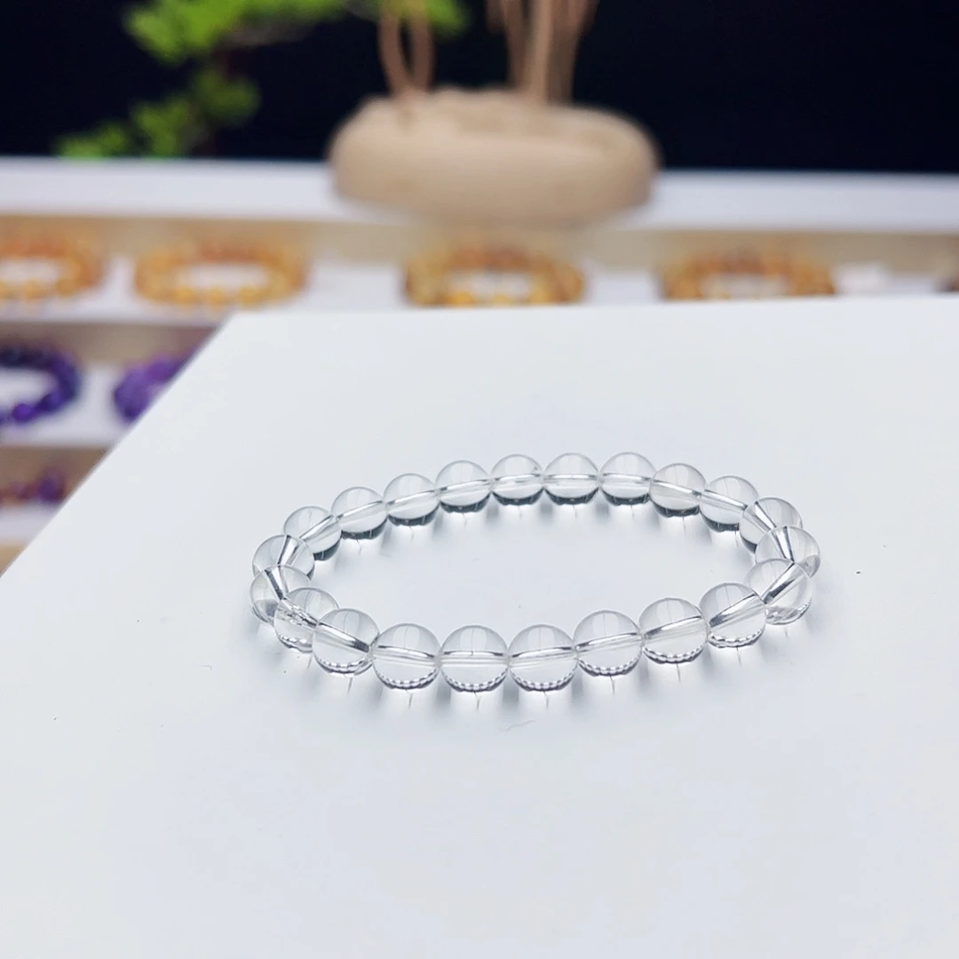 水晶未镶嵌手链白水晶8mm+单A