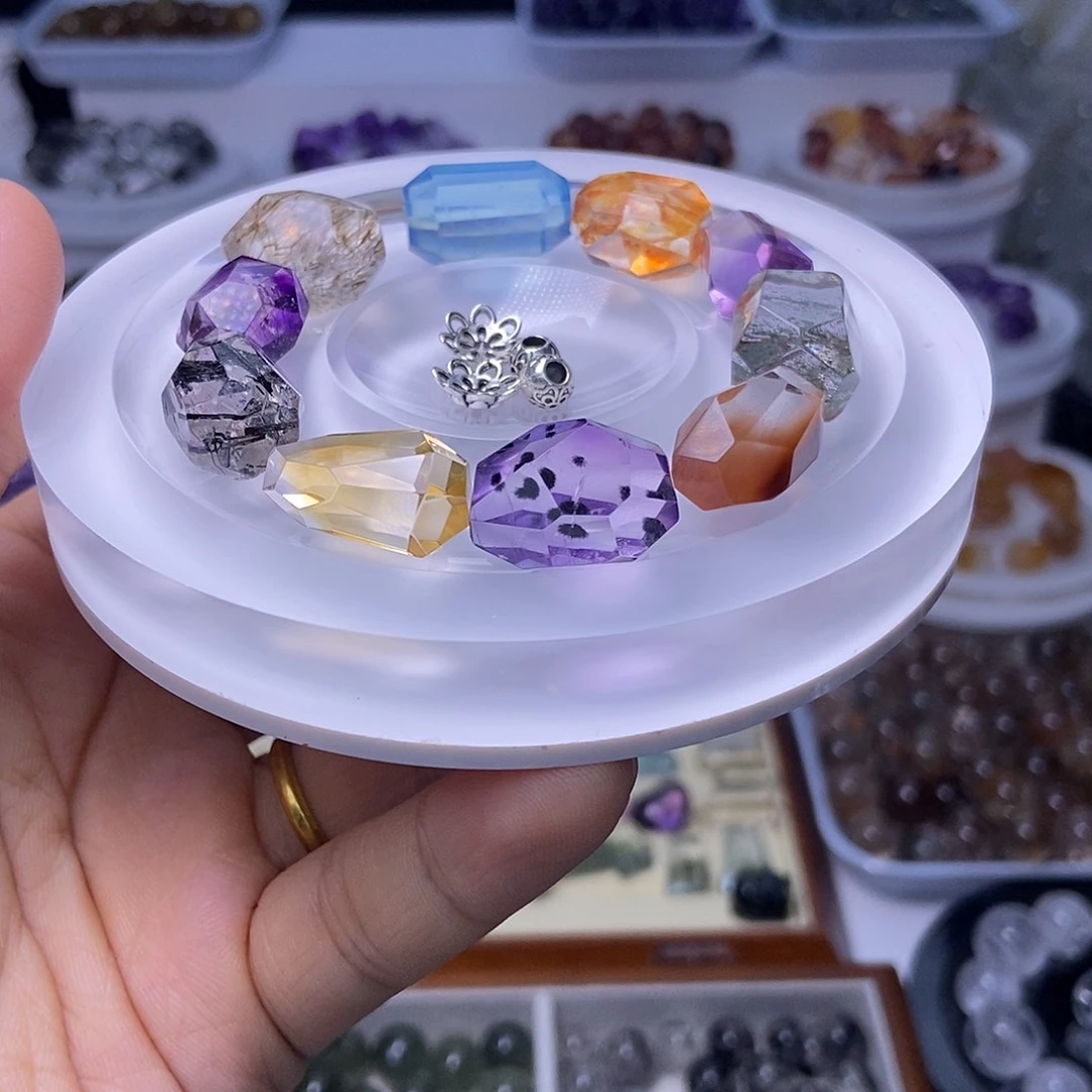 水晶手链未镶嵌静**香定制打孔不退换