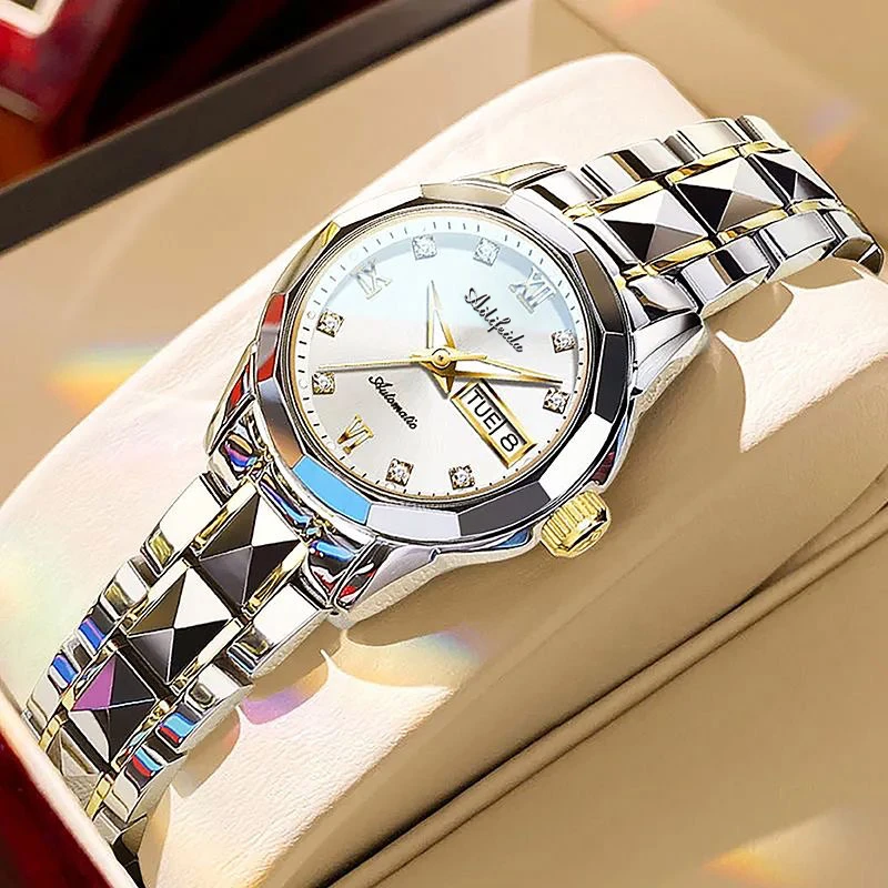 瑞士全自动机械表女士手表高档气质小巧日历防水小别针奢侈品腕表