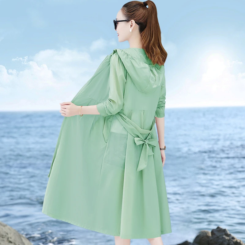 2025夏新款韩版超仙防晒衣女长款时尚冰丝透气防晒服女薄风衣外套