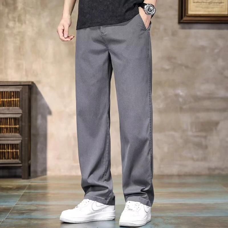 直筒休闲裤子新款男士宽松商务西裤百搭大码春秋韩版潮痞帅长裤DS