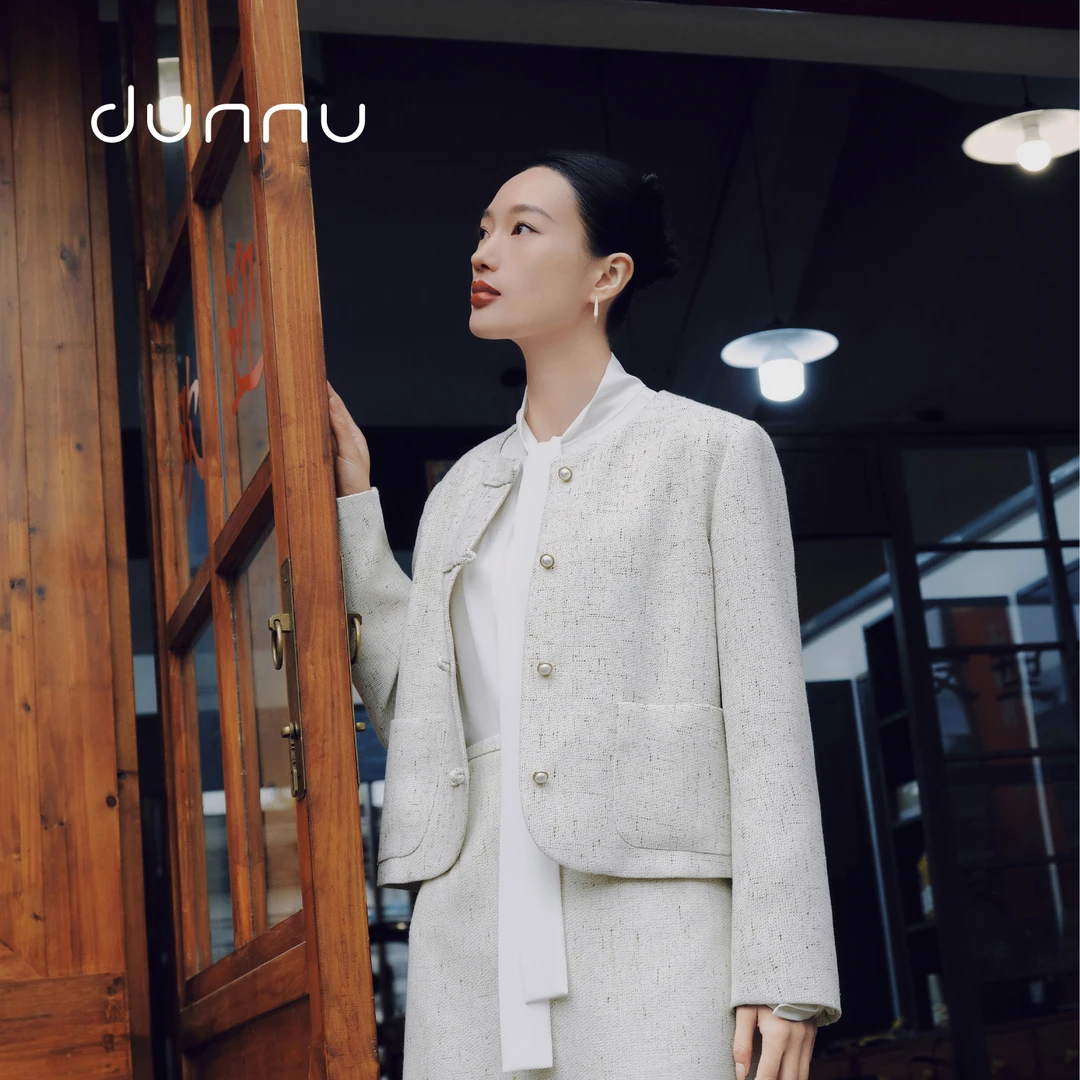 dunnu粗纺编织风小香半裙DU120901