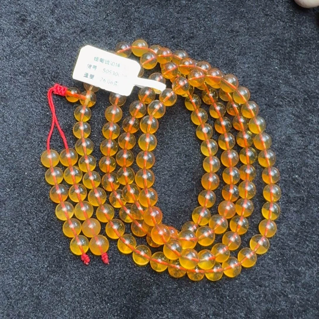 琥珀未镶嵌珠宝奇石7mm红茶108