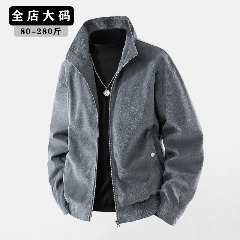 轻奢痞帅大码男装高级感男士外套2025春秋新款美式休闲立领夹克男