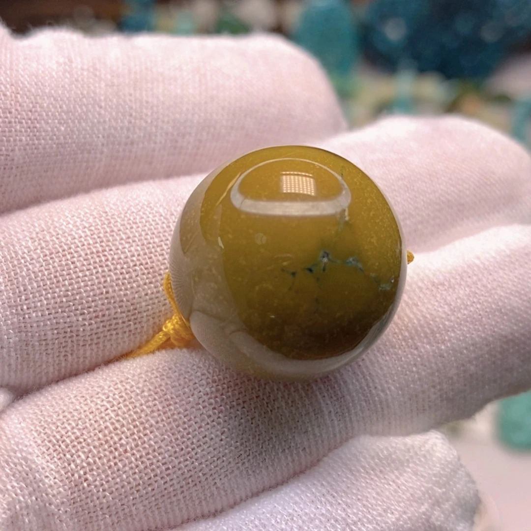 未镶嵌绿松石原矿菜籽黄圆珠