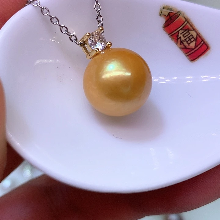 银S925镶嵌耳饰淡水珍珠