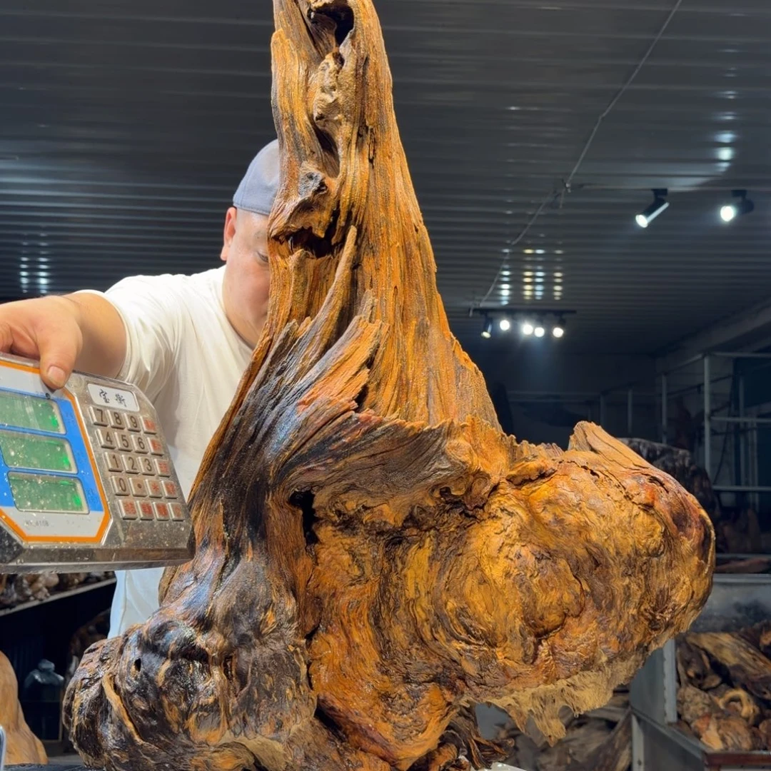 大***礼木王一刀琥珀木摆件167