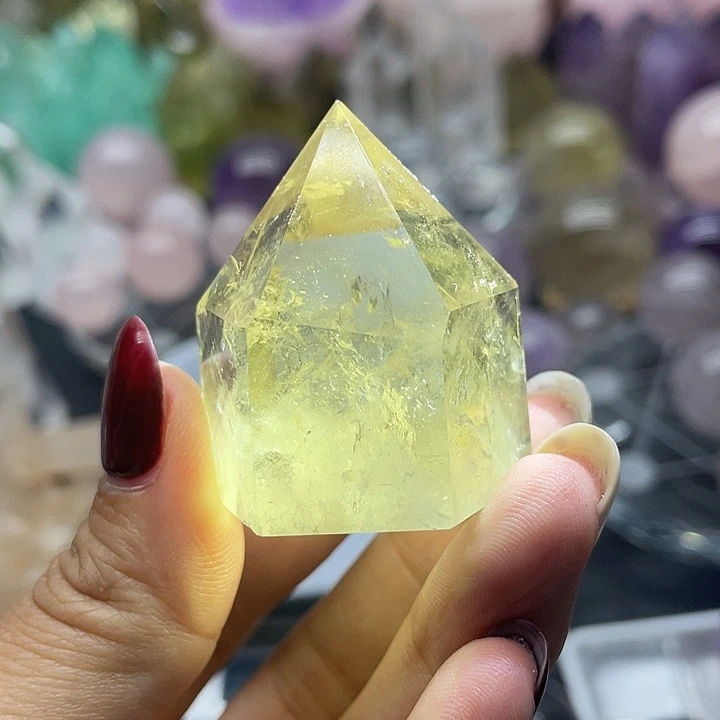 未镶嵌珠宝半成品水晶5黄水晶柱高3.8宽3.3