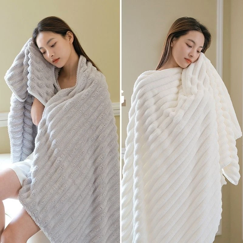 奶条绒高档加大加厚珊瑚绒浴巾洗澡巾