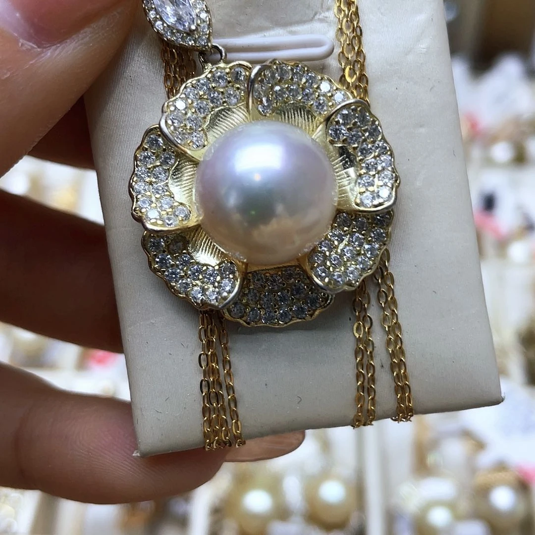 海水珍珠颈饰银S925镶嵌