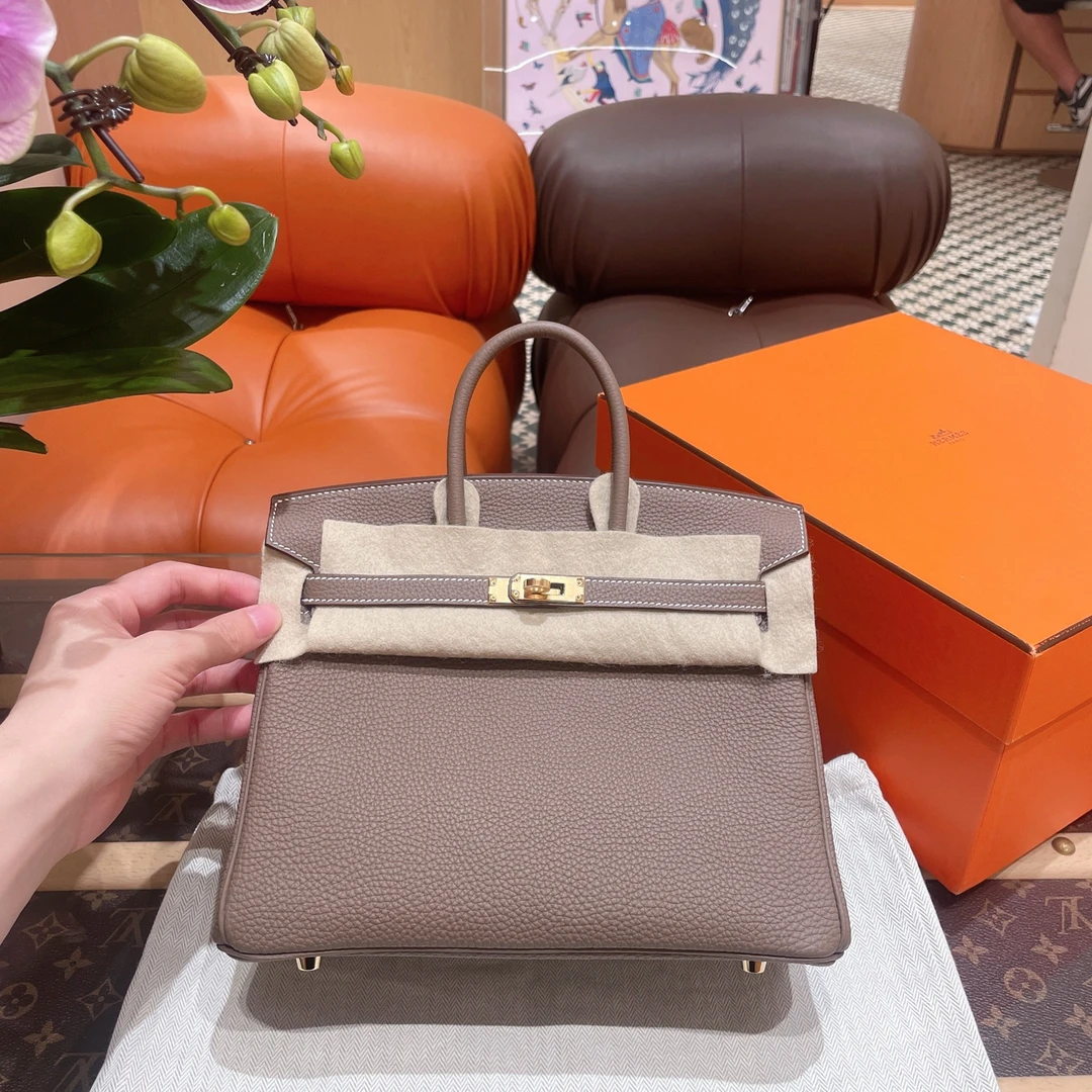 未使用 Hermes/爱马仕 birkin25 大象灰 金扣Togo皮B刻 24年小票