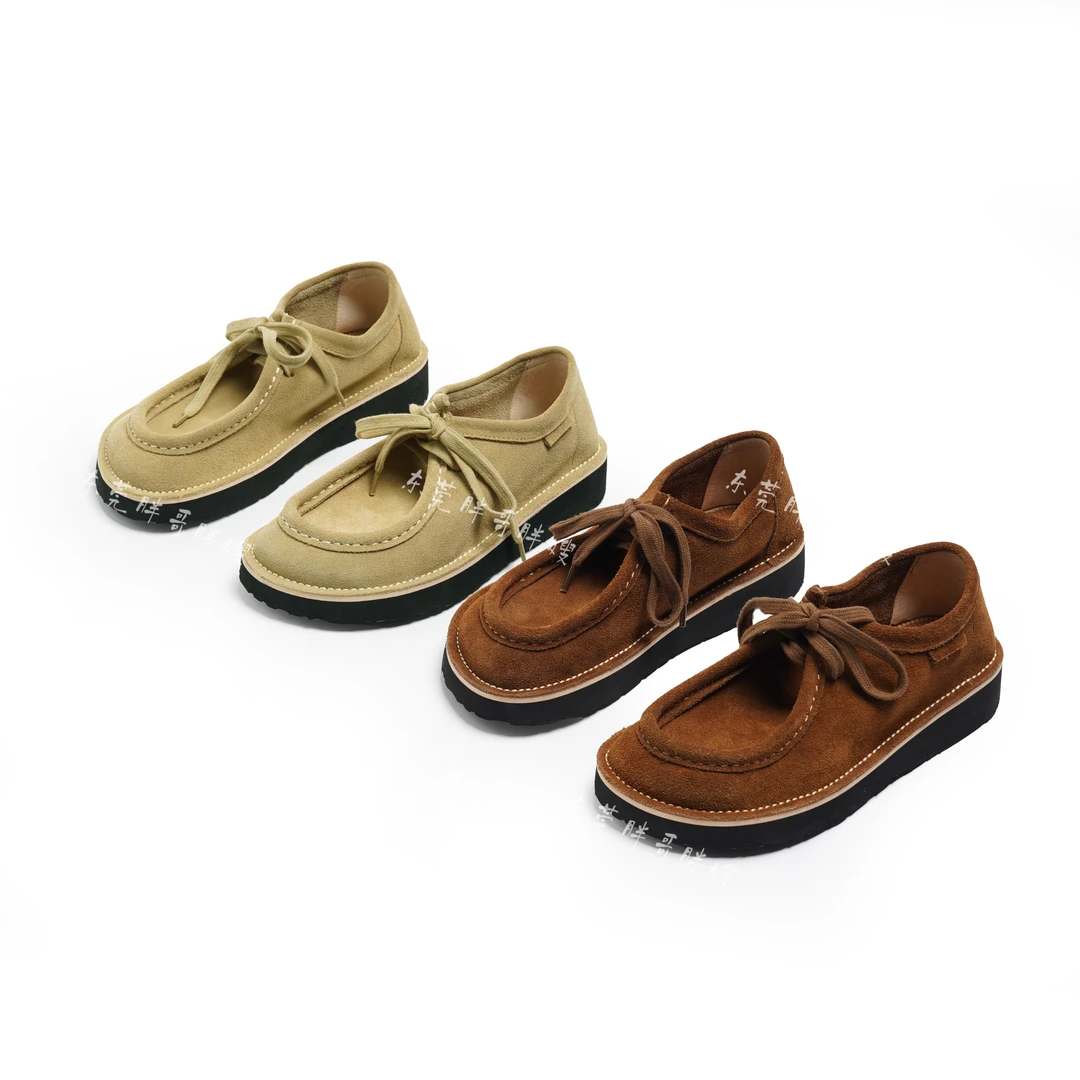 （东莞胖哥胖嫂）“袋鼠鞋”复古软底春秋低帮休闲鞋皮鞋女鞋真皮百搭