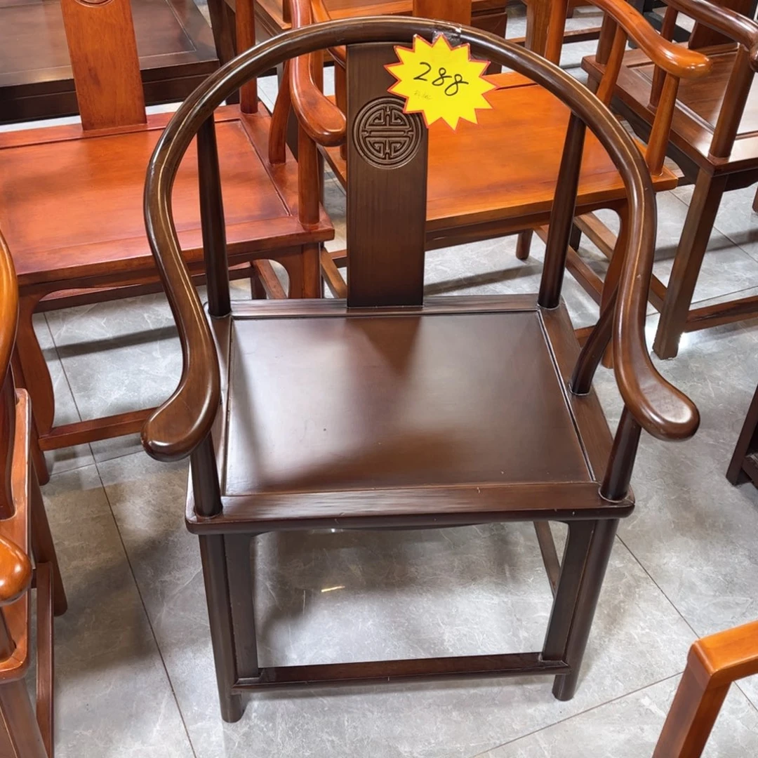 玻璃乖*耶胡桃色圈椅一个