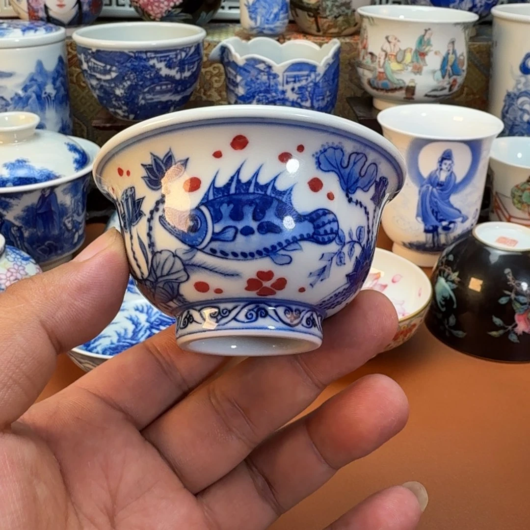 土***炮陶杯子景德镇全手工手绘陶瓷