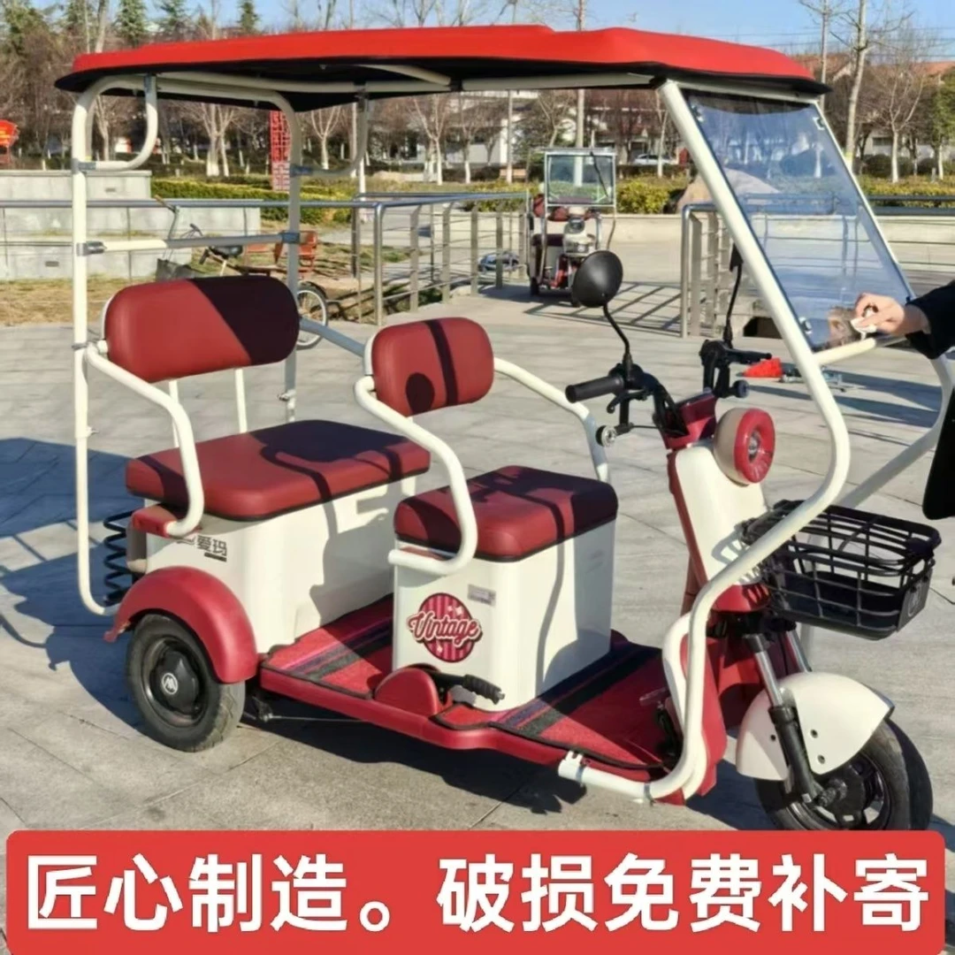 新款米白色电动三轮车棚整套雨篷加厚遮阳防晒防风防雨加厚车棚