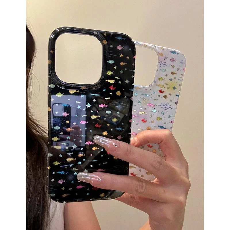 SMBLCE梦幻海底鱼群适用苹果17/16冰川手机壳华为P70vivo小米oppo