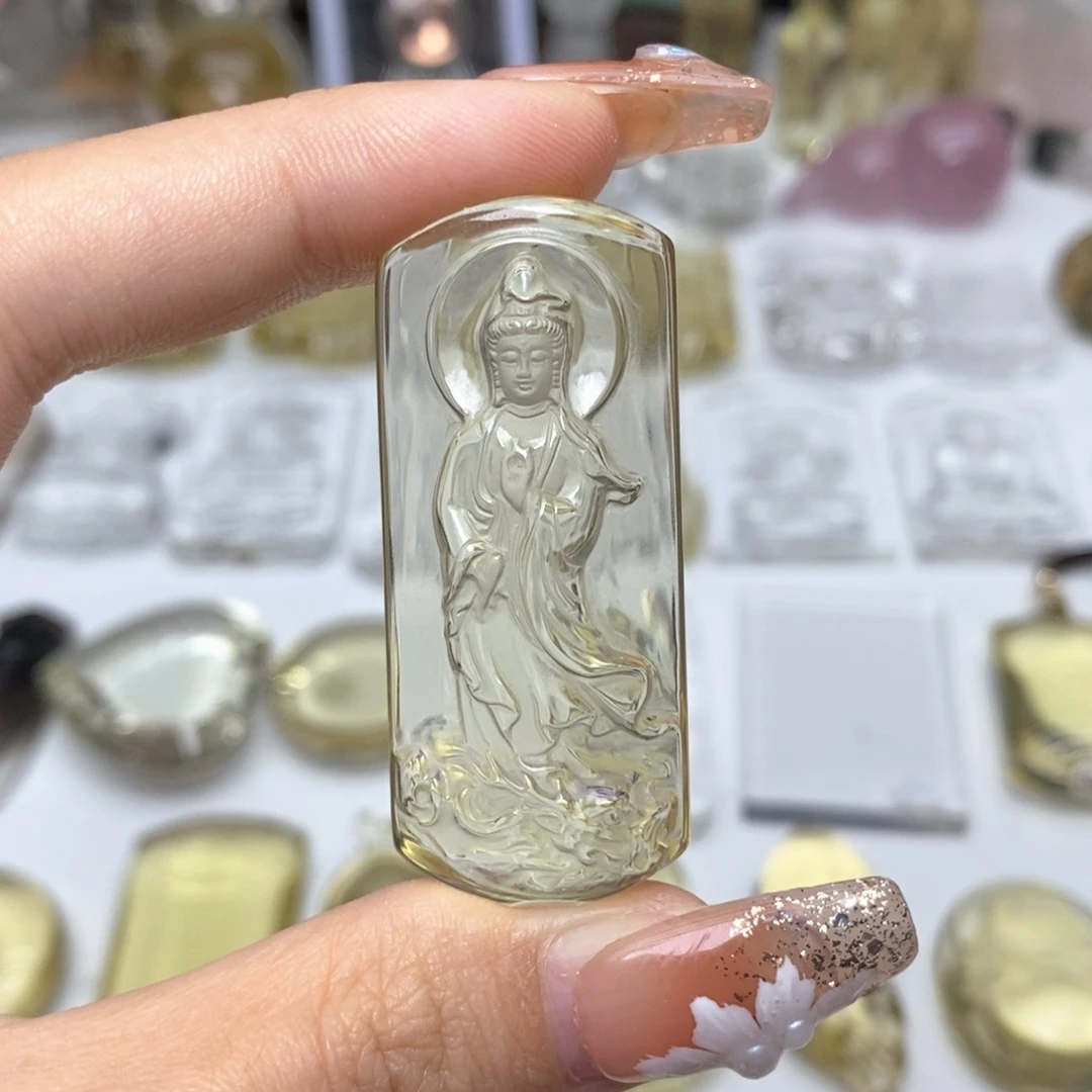 太***花颈饰未镶嵌水晶黄水观音