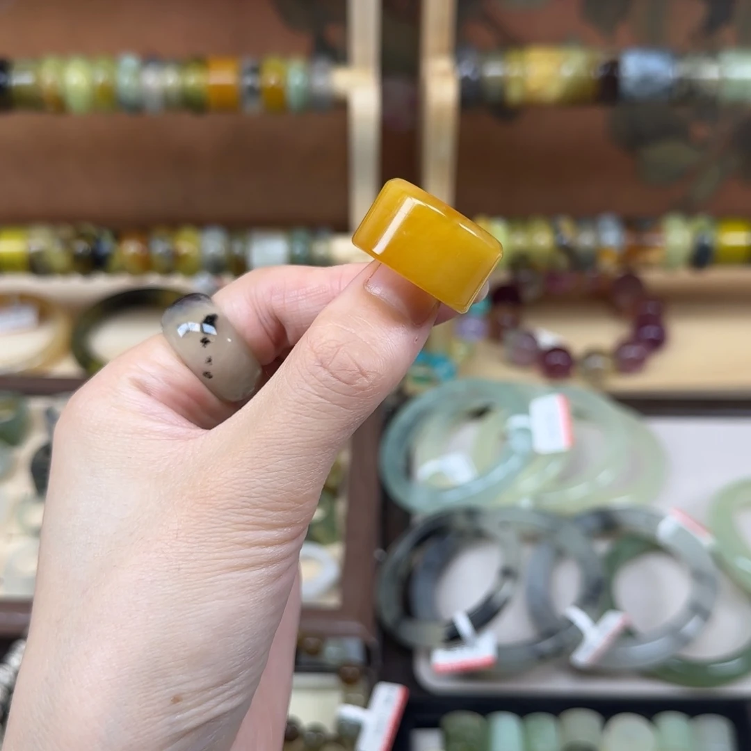 蛇纹石玉合金戒指18.7mm