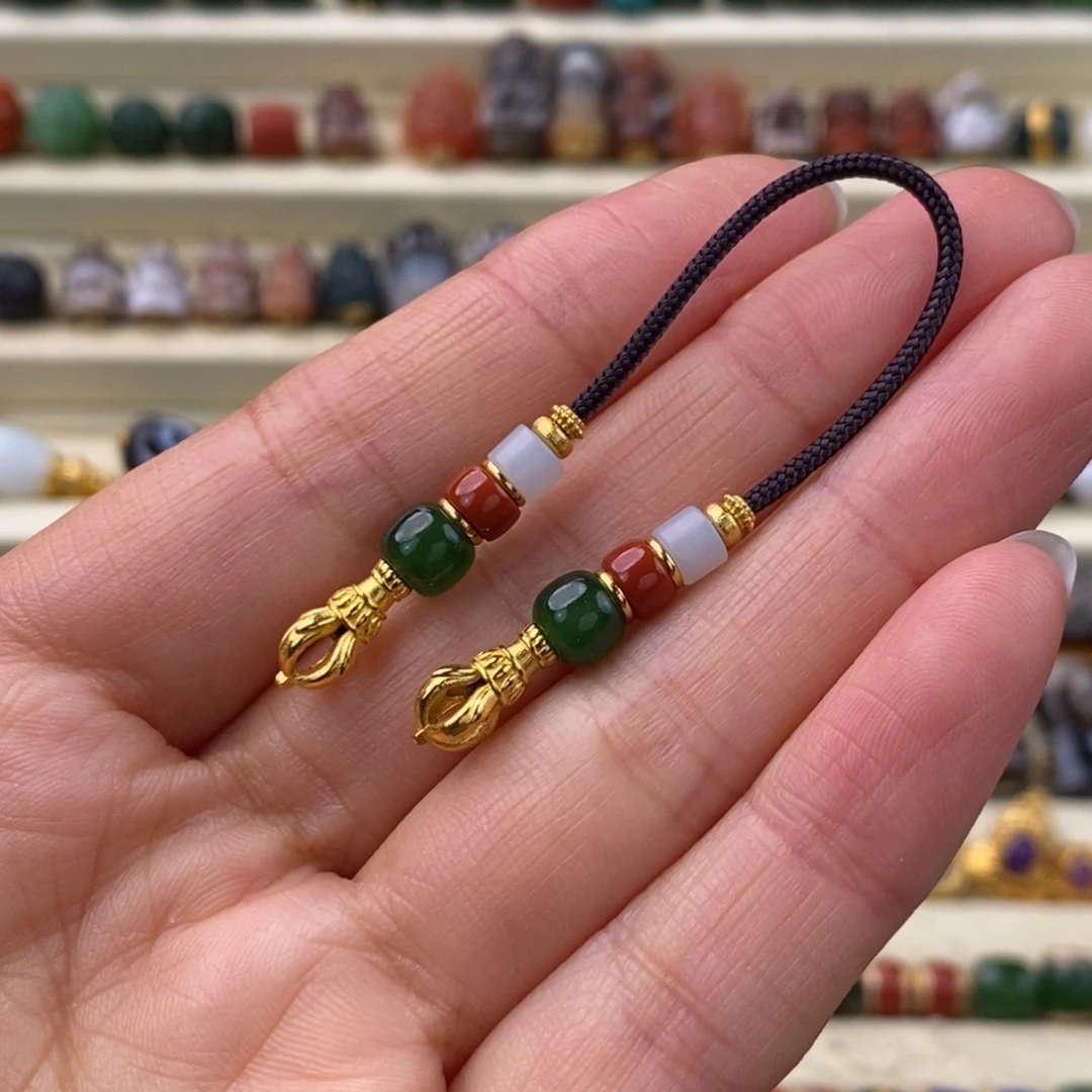 和田玉18K金镶嵌颈饰