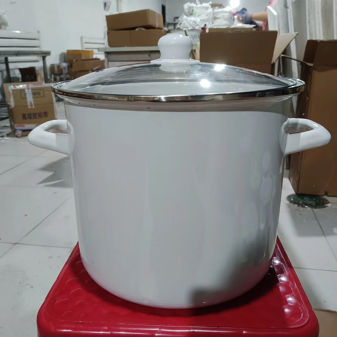 24口径新搪瓷特高桶锅瑕疵处理颜色随机发