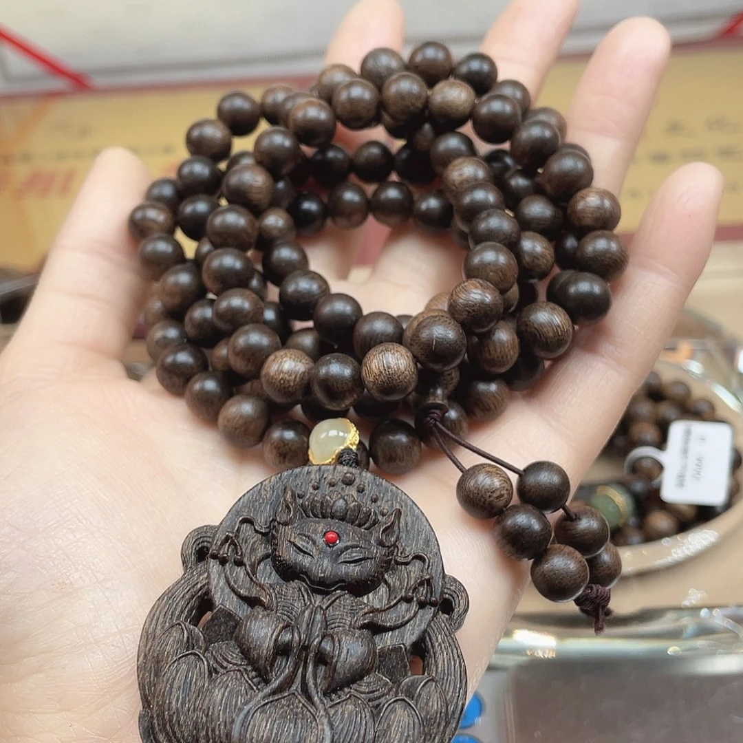 沉香手串若***见越南芽庄黄棋楠玉化糖芯