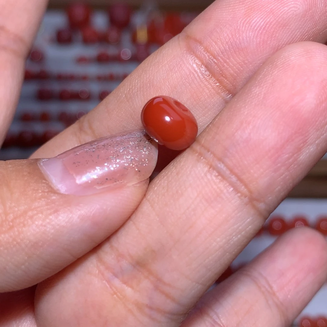 南红玛瑙隔珠8.7×5.8未镶嵌满肉瓦西